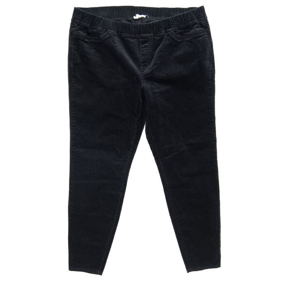 Eileen Fisher Black Organic Cotton Tencel Corduroy Jegging Pants Size XL - Picture 1 of 12